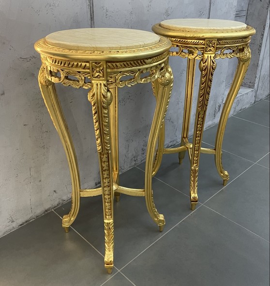 Antique paired pedestals