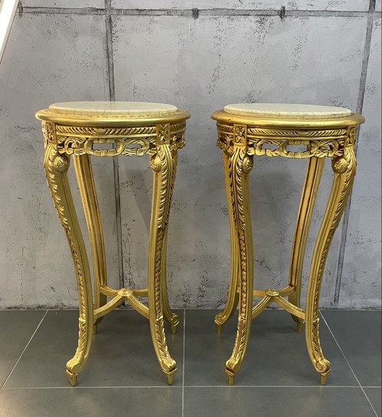 Antique paired pedestals