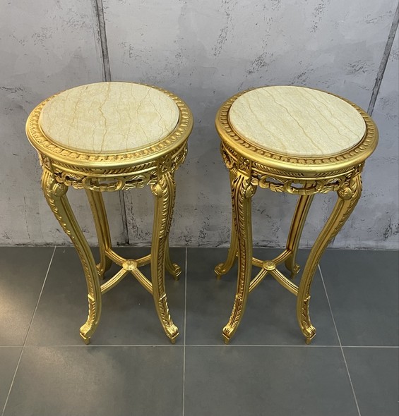 Antique paired pedestals