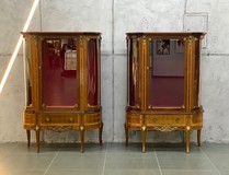 Antique paired display cases