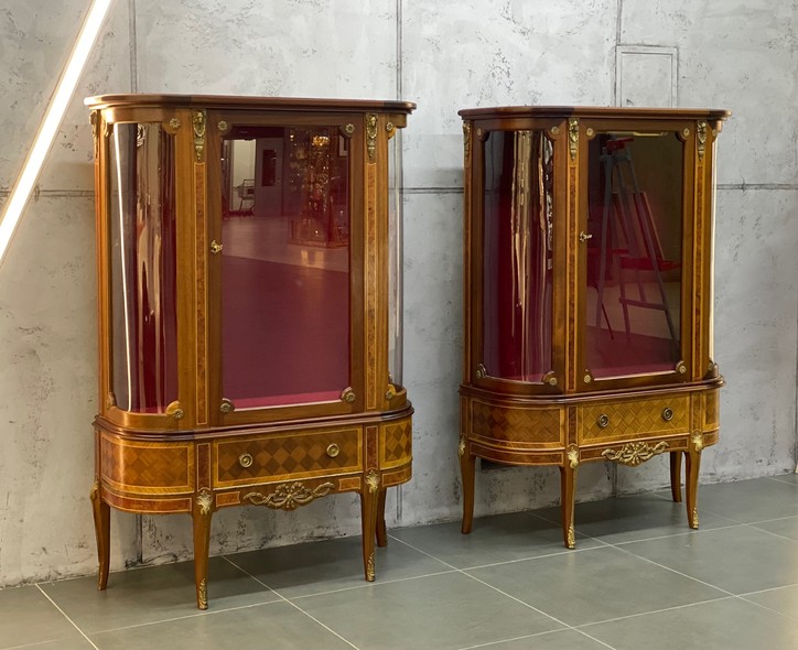 Antique paired display cases