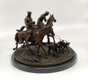 Sculptural composition "Horse hunting"