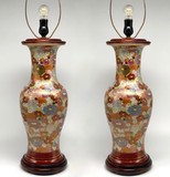 Antique Pair of Lamps
"1000 Flowers", Satsuma