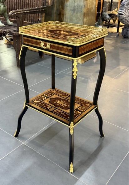 Antique two-tiered table