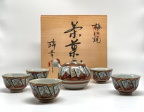 Vintage tea set "One Hundred Poets," Kutani Vintage tea set "One Hundred Poets," Kutani