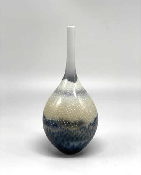 Vintage vase "Sunny Forest" by Fujii Xiumei