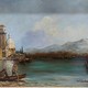 Antique painting "Mediterranean Port."