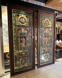 Antique stained glass doors
