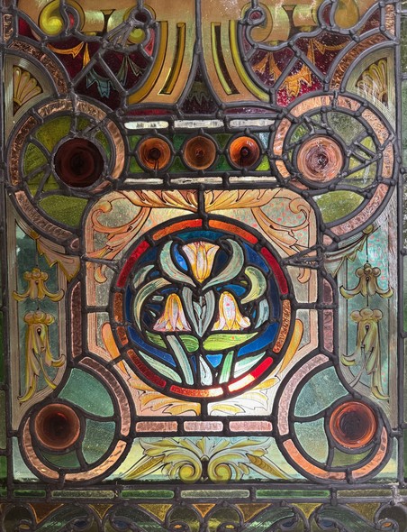 Antique stained glass doors