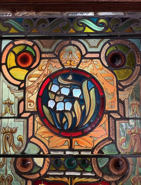 Antique stained glass doors