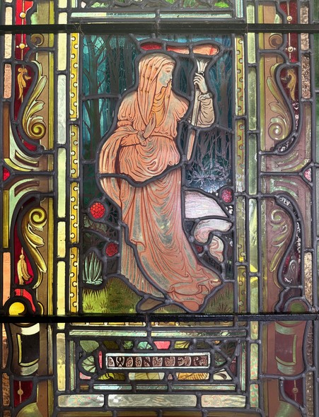 Antique stained glass doors