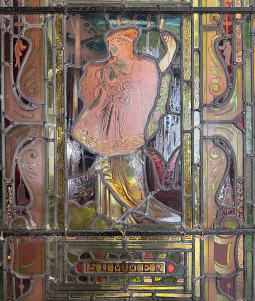 Antique stained glass doors