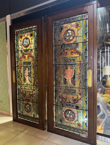 Antique stained glass doors