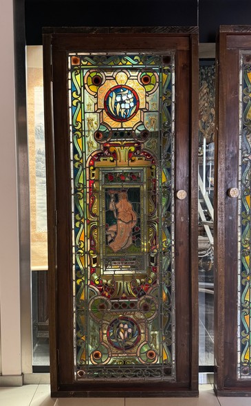 Antique stained glass doors