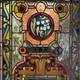 Antique stained glass doors