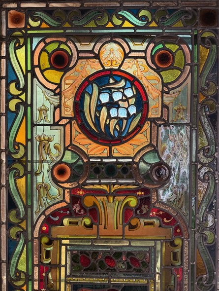 Antique stained glass doors