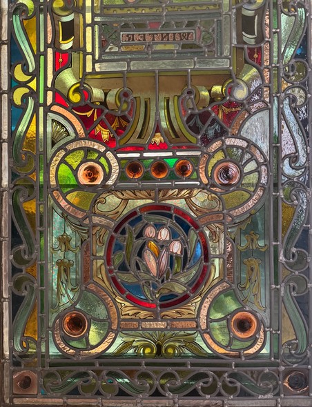 Antique stained glass doors
