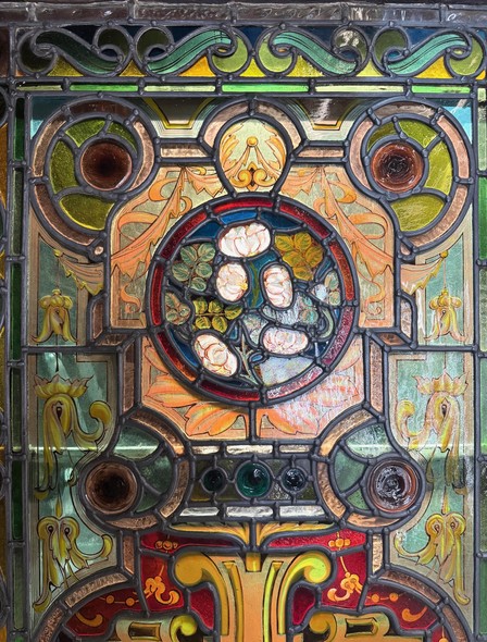 Antique stained glass doors