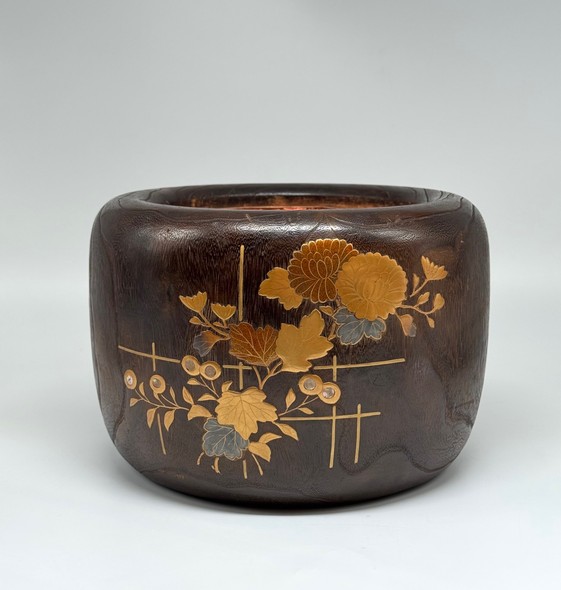 Antique paired hibachi vases