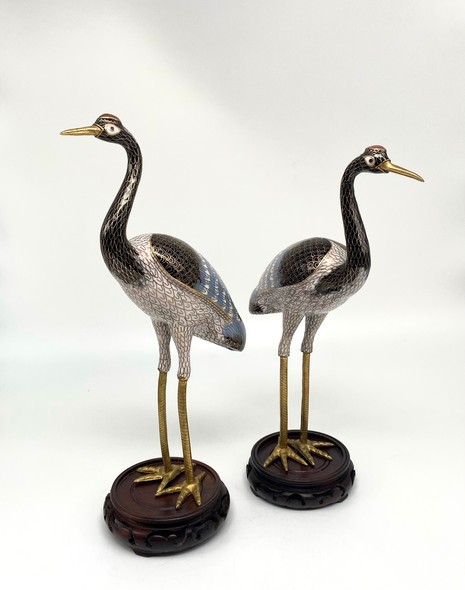 Антикварные скульптуры «Журавли»