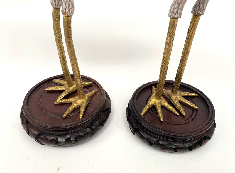 Антикварные скульптуры «Журавли»