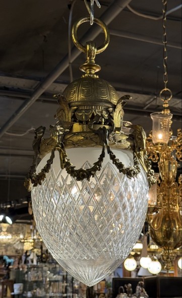 Антикварный бронзовый фонарь