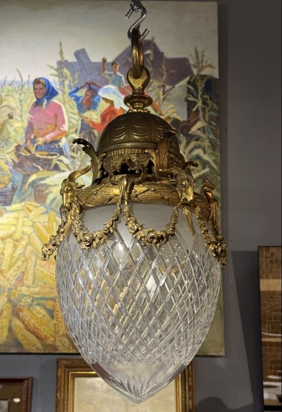 Антикварный бронзовый фонарь