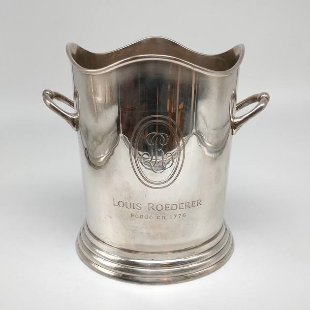 Seau à Champagne Vintage Louis Roederer – Métal Argenté – Style Art Déco – Diam 22cm