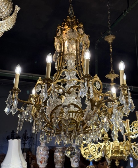 Антикварная бронзовая люстра