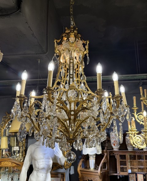 Антикварная бронзовая люстра