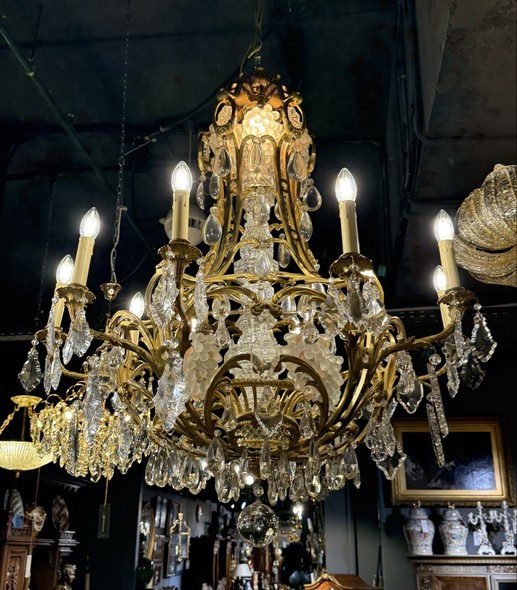 Антикварная бронзовая люстра