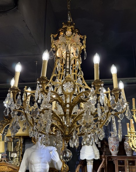 Антикварная бронзовая люстра