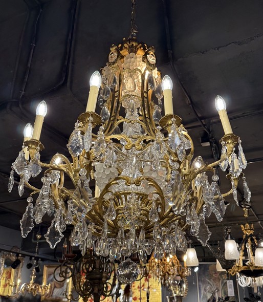 Антикварная бронзовая люстра