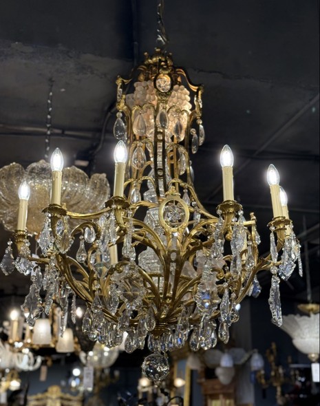 Антикварная бронзовая люстра