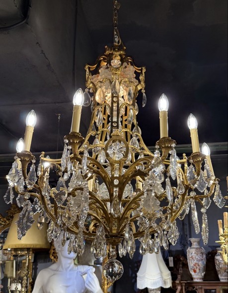 Антикварная бронзовая люстра