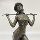 Antique sculpture "Girl with a cane"