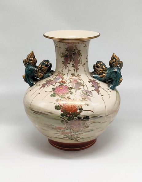 Антикварная ваза «Цветы и птицы», Сацума