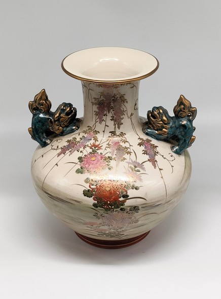 Антикварная ваза «Цветы и птицы», Сацума