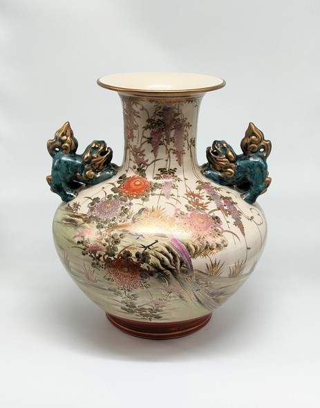 Антикварная ваза «Цветы и птицы», Сацума