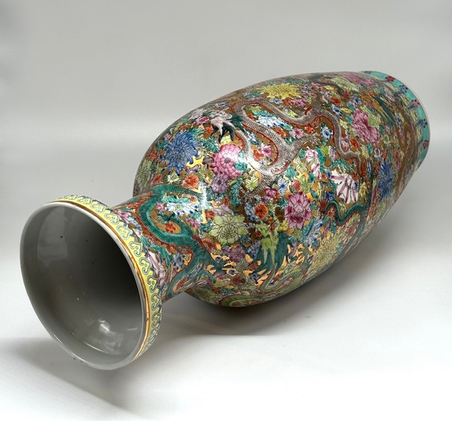 Cantonese enamel vase,
China
