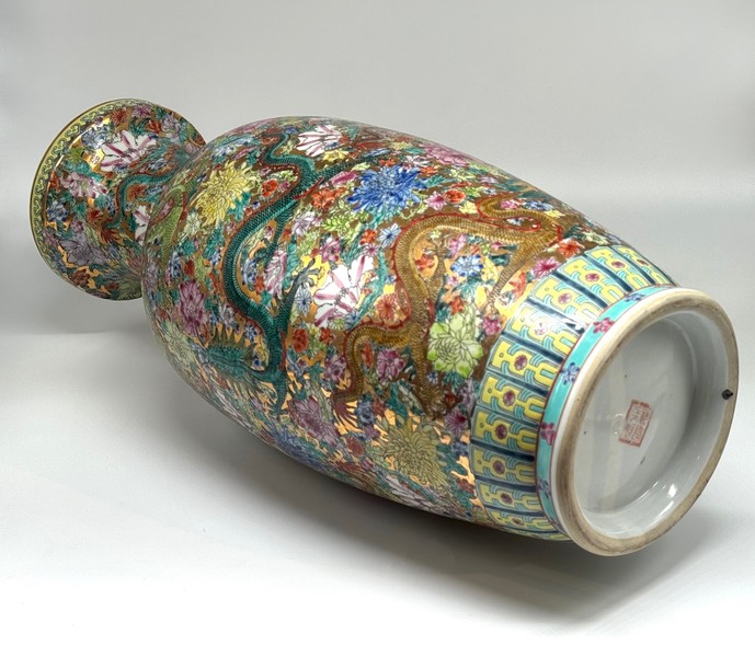 Cantonese enamel vase,
China