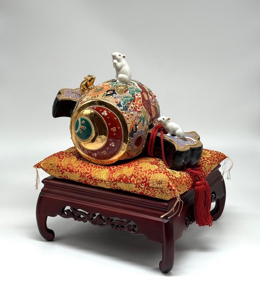 Винтажная композиция 
«Колотушка с тремя крысами»