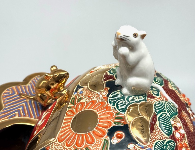 Винтажная композиция 
«Колотушка с тремя крысами»