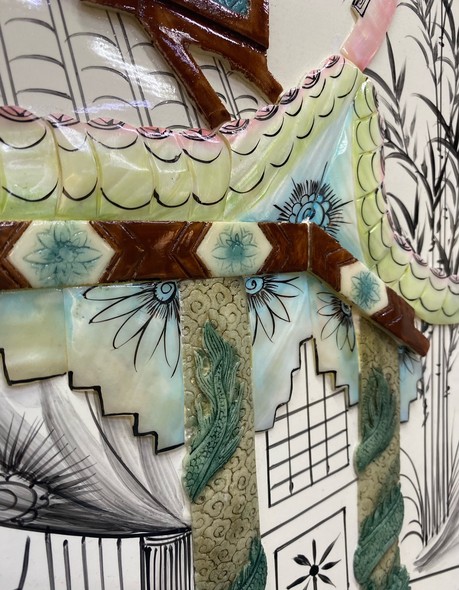 Винтажная ширма, 
шинуазри