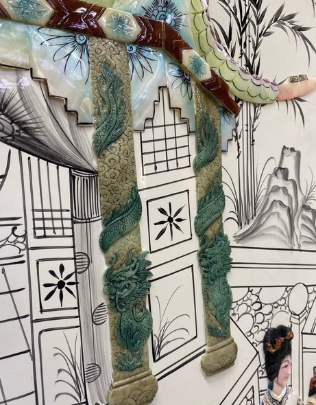 Винтажная ширма, 
шинуазри