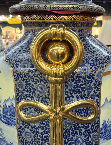 Vintage
paired Cranes vases