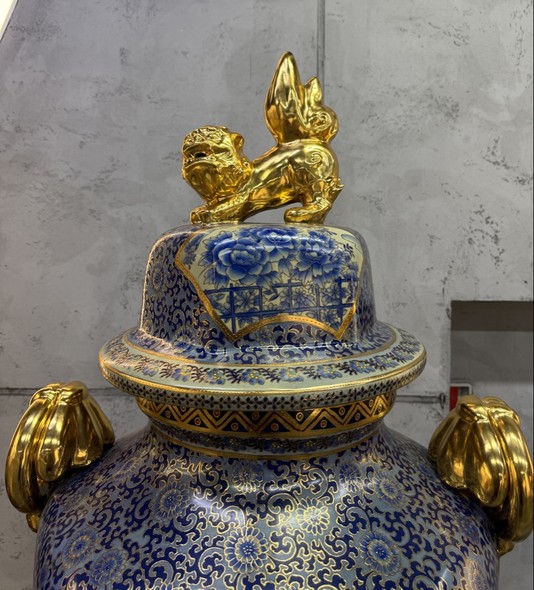 Vintage
paired Cranes vases