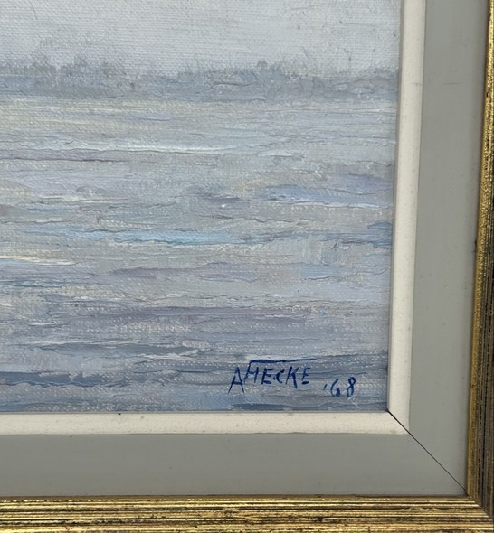 Vintage painting "Play of Light on the Scheldt"