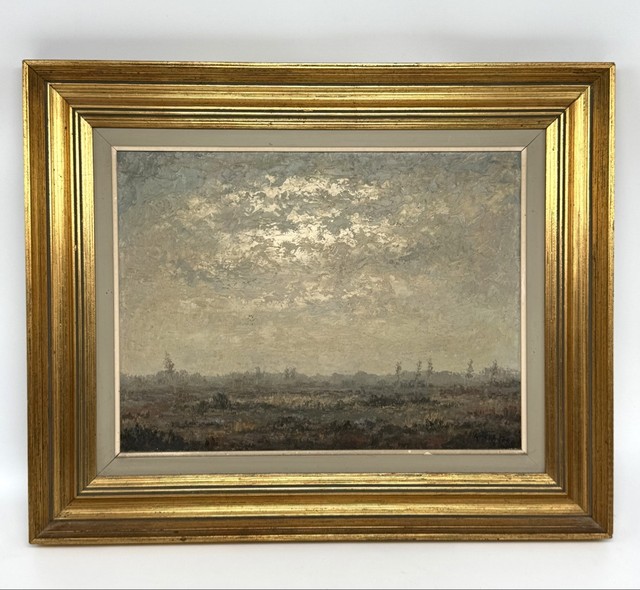 Vintage painting "Play of Light on the Scheldt".