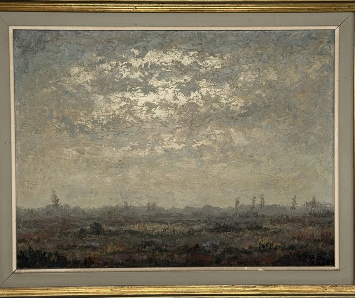 Vintage painting "Play of Light on the Scheldt".